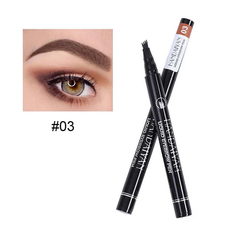 

4 Fork Tip Eyebrow Pen Waterproof Natural Eyebrow Enhancers Tattoo Pencil Cosmetic Long Lasting Eyebrow Brown Grey Makeup Tint