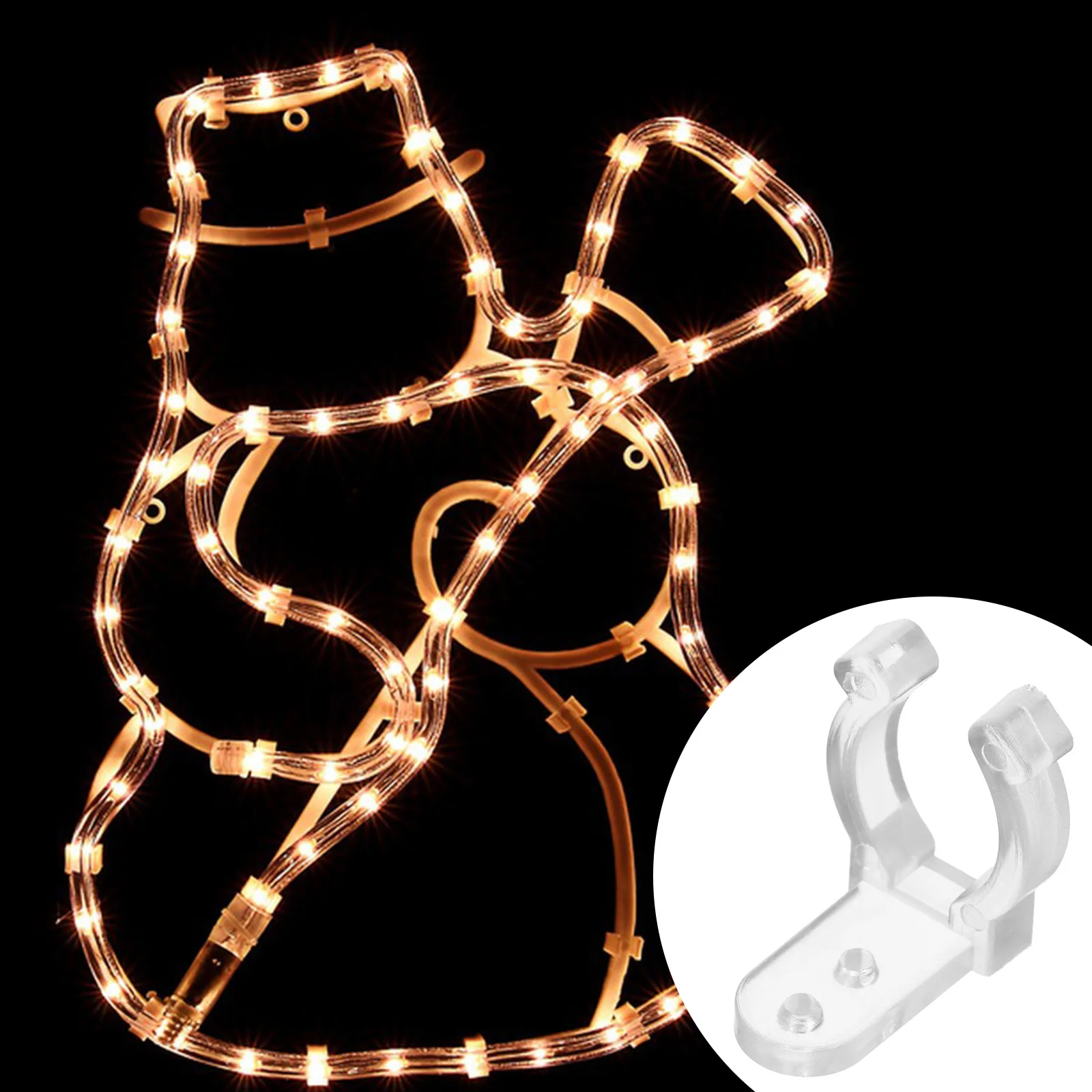 

100 pcs LED Rope Light Clip Round Snap Set Mounting Clips Holder Lightweight Stylish Design Wedding Party LED Bulb Tube