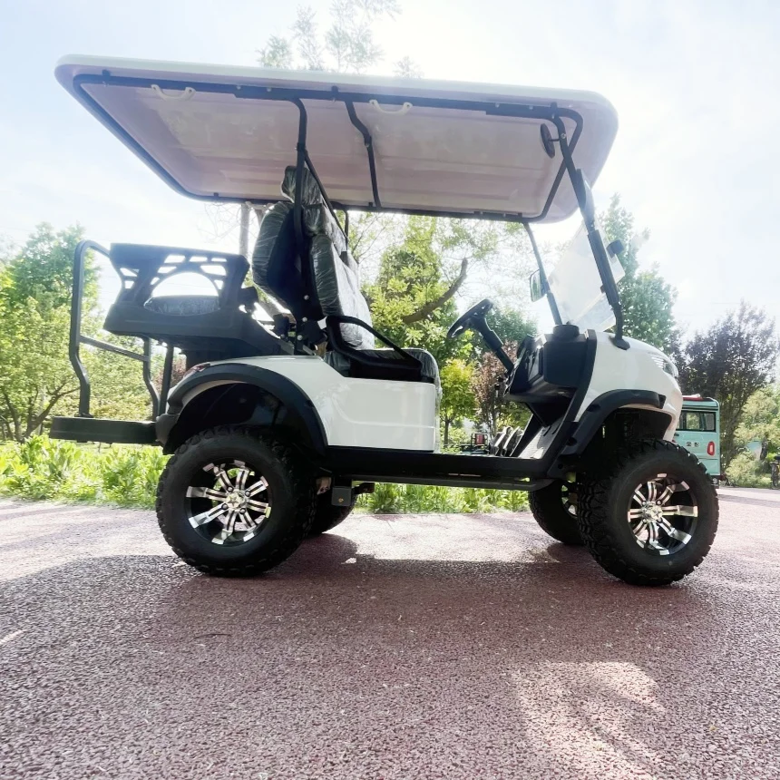 

2025 New High Quality Golf Car Lithium Battery Street Legal 4 Seater Electric Golf Cart Foldable Rear Seat Built-In Storage Box