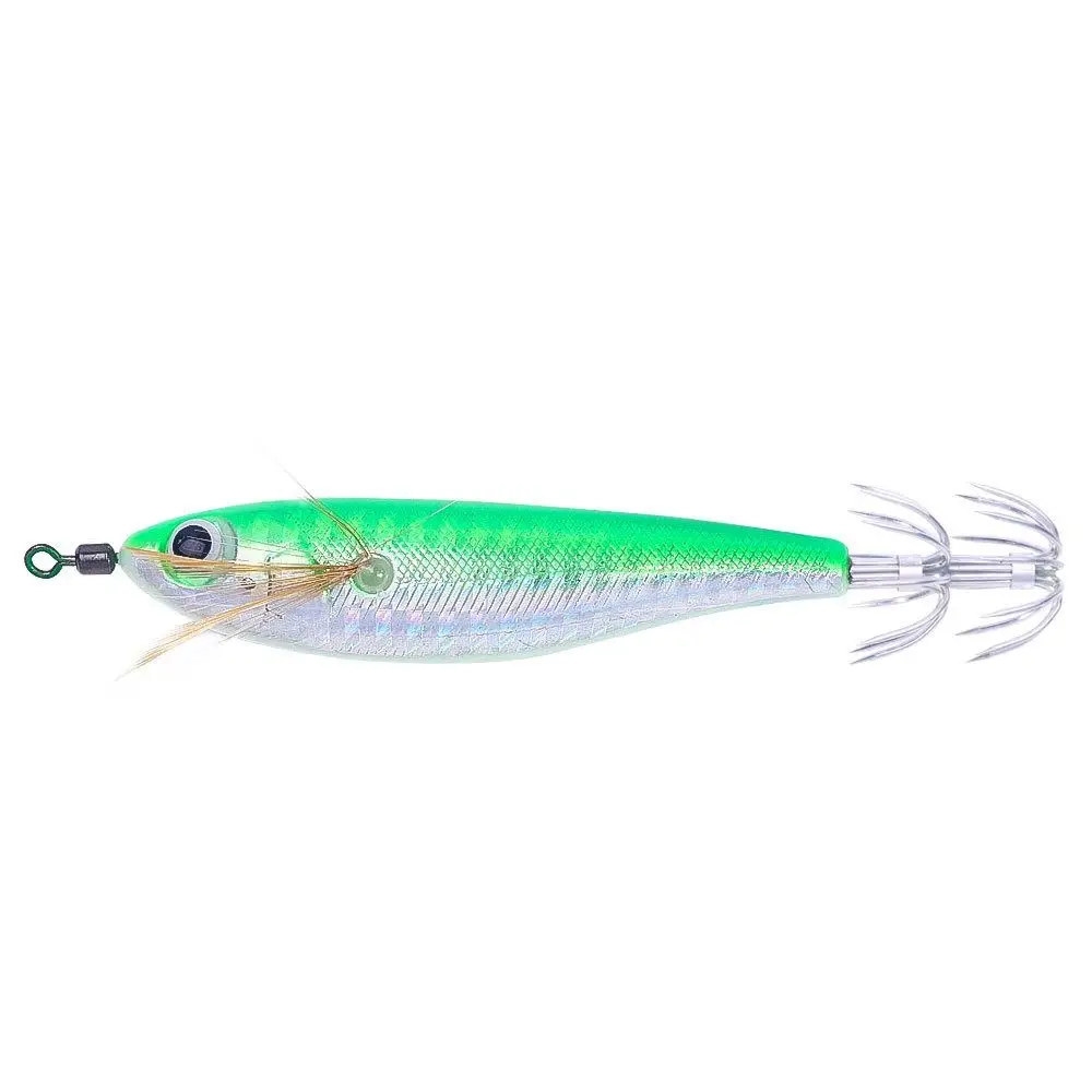 2024 fishing tackle wood shrimp lures jigs hook 10CM 9G squid hook lead sinker Hook octopus lure lifelike