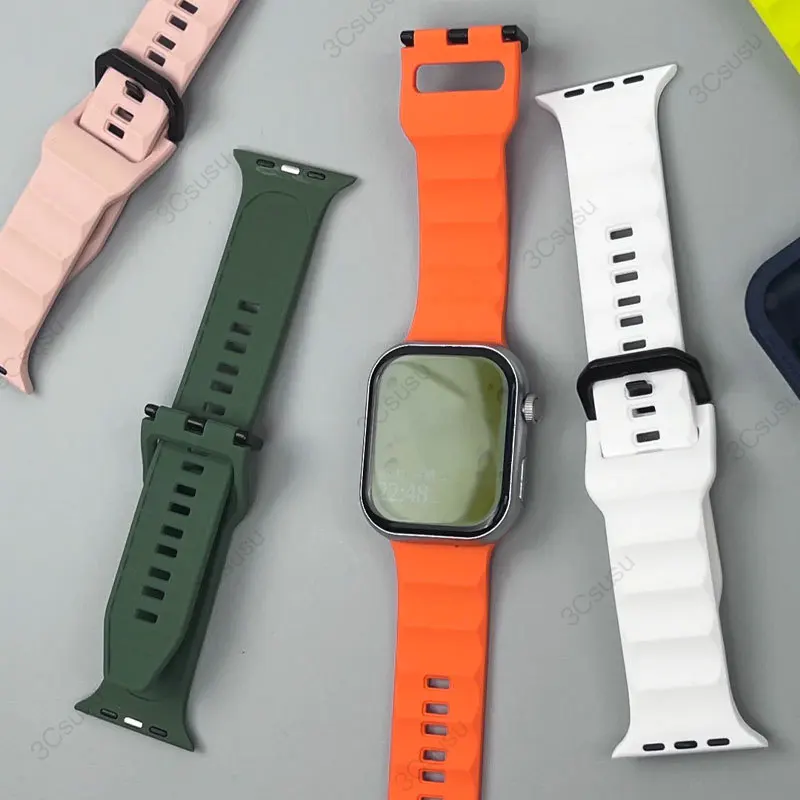 Чехол и ремешок из ТПУ для Apple Watch Series 9 45 мм 44 мм 41 40 мм 8 7 Силиконовый ремешок для Iwatch Ultra 2 49 мм Series 6 5 4 S9 SE 3 2 1