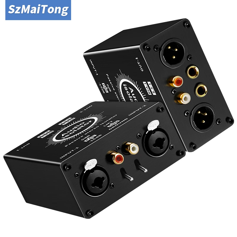 2 Channels XLR/RCA/TS/TRS Passive Hum Eliminator Box for Audio Equipments Ground Loop Isolator Noise Filter for Different Audio