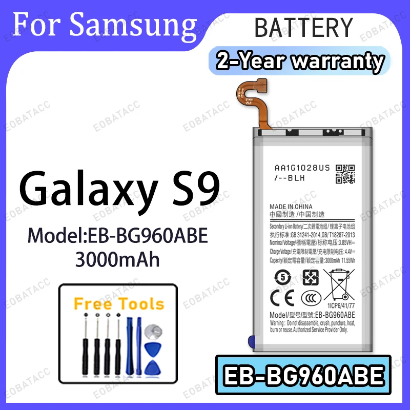 3000mAh EB-BG960ABE Replacement Battery for Samsung Galaxy S9 with Repair Tools Kit