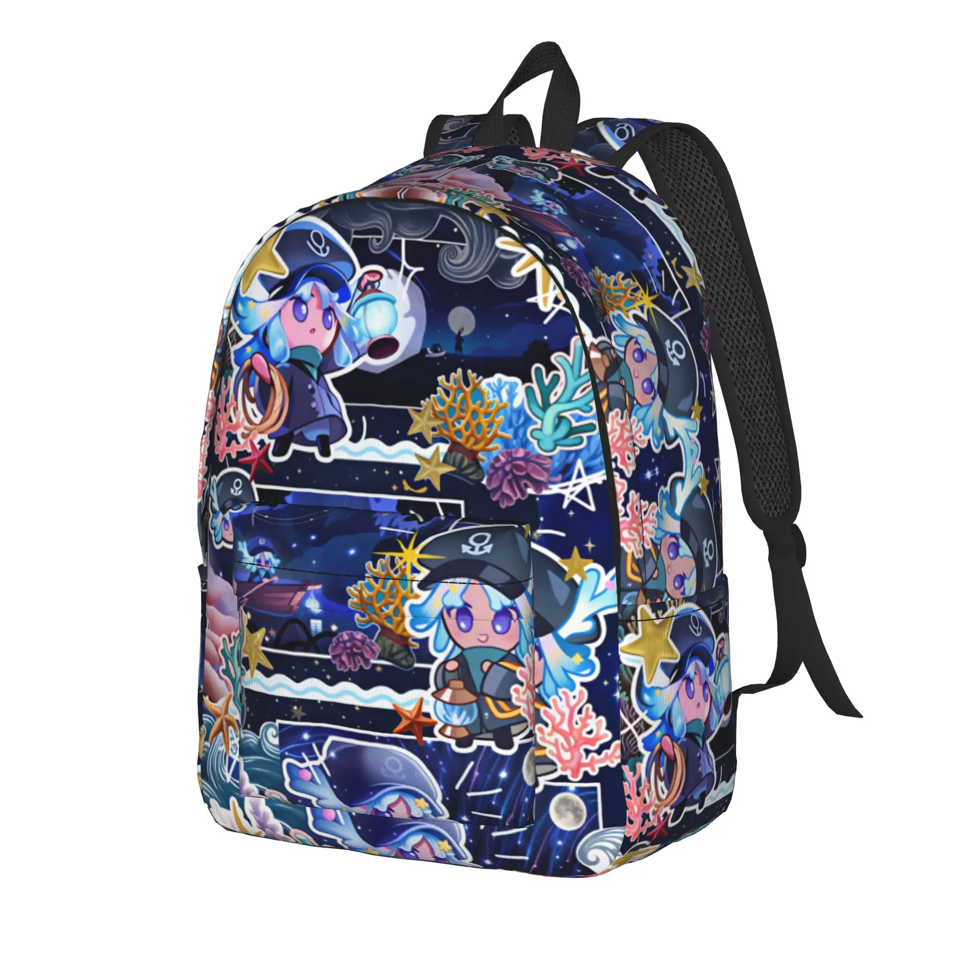 Star Coral Cookie ! Backpack Unisex Cookie Run Kingdom Breathable Backpacks Polyester Stylish School Bags Custom Rucksack
