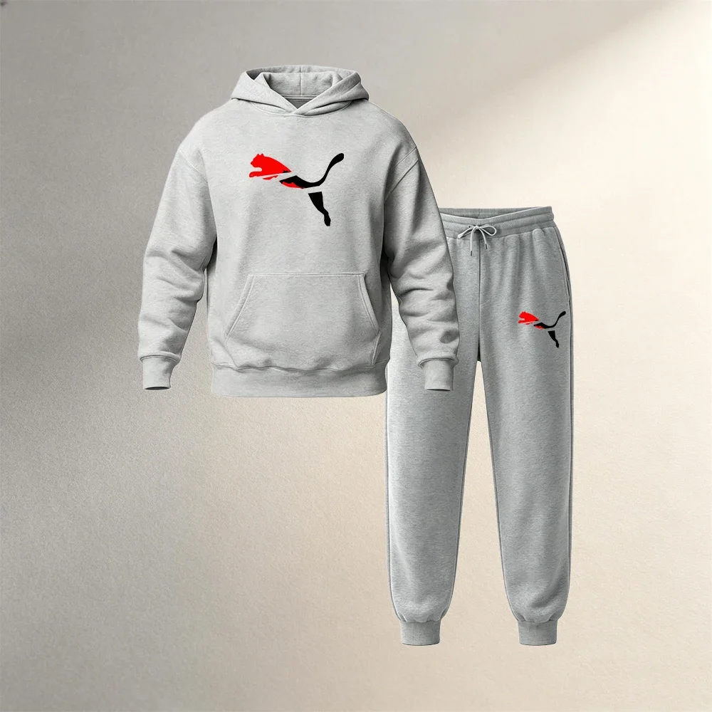 Men's Hoodies Sets Men's Clothing Men's Sets 2 Piece Pullover Autumn Winter Sport Casual Drawstring Sweatpants Loose Street Sets