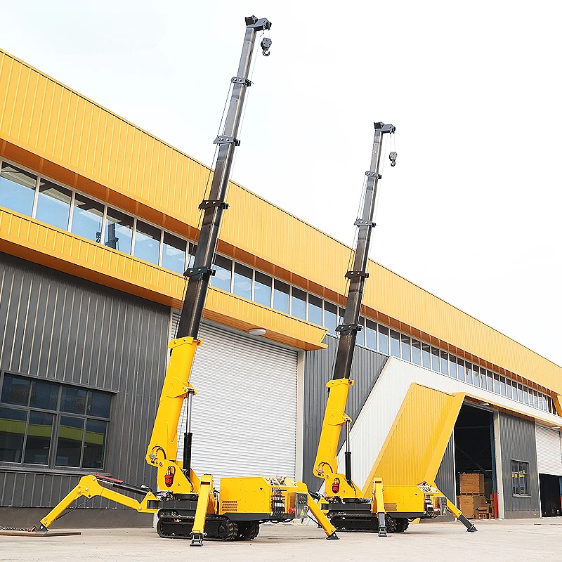 Working in Narrow Space Mobile Crane Assembly Wireless Boom Diesel Mini Crawrler Crane Price 8 Ton Fast Delivery Spider Crane