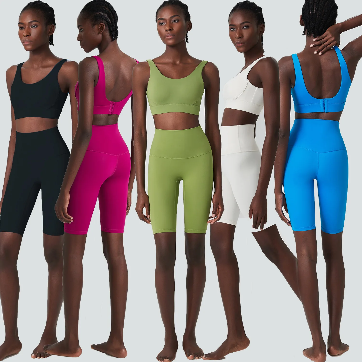 

Maxdutti Breathing Cup Deep U-back Sports Underwear Shorts Set Yoga Suit Set Fitness Suit Two-piece Set