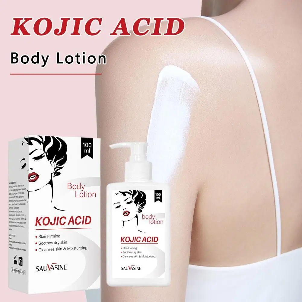 

100ML Kojic Acid Body Lotion Skin Brightening Even Skin Tone Bleaching Moisturizing Body Cream Nourishing Smoothing Skin Care