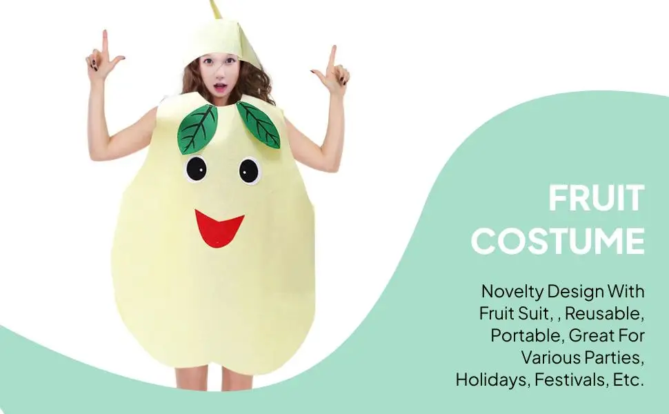 

Фруктовый костюм, наряд для взрослых, нетканый материал, праздничное платье для косплея, аксессуары на Хэллоуин для карнавала, фестиваля, ролевых игр
