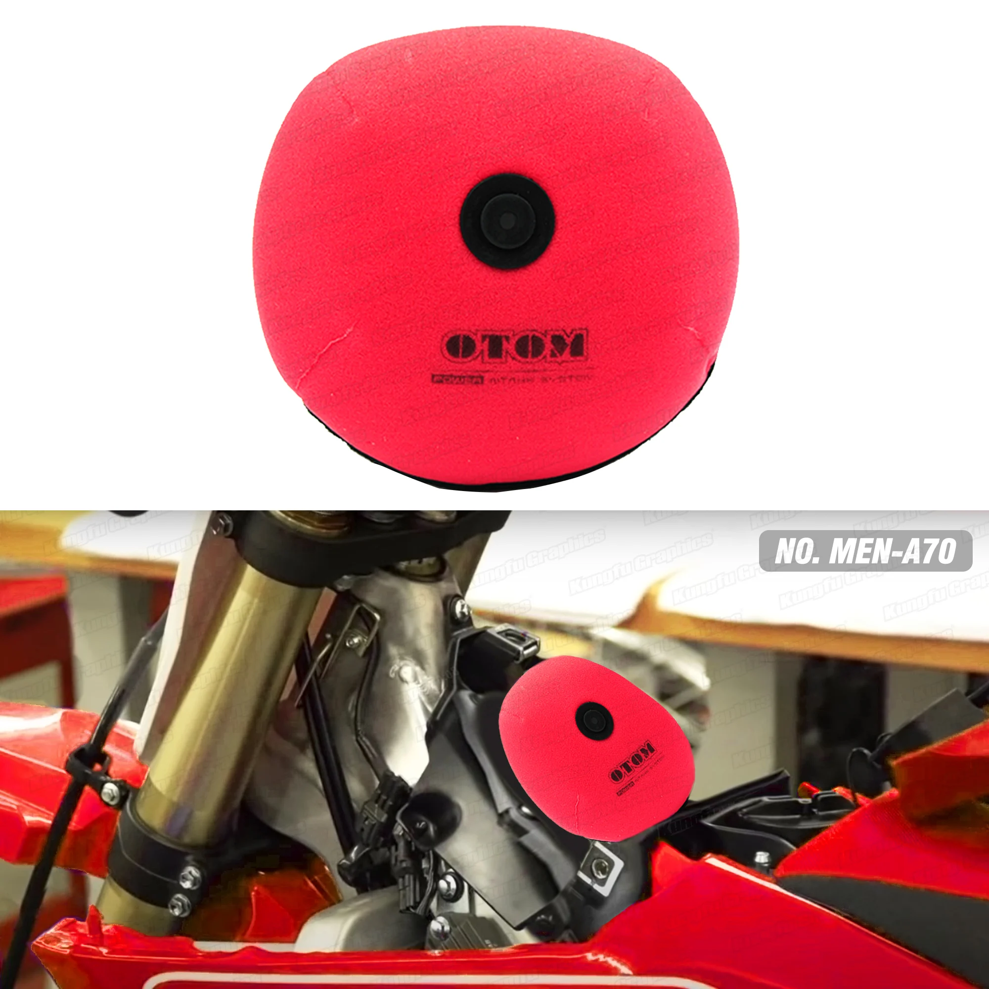 

JY Racing Dirt Bike Dual Foam Air Filter Red for Honda CRF250R 2014-2017 / CRF450R 2013-2016 Motocross Enduro NO.MEN-A70