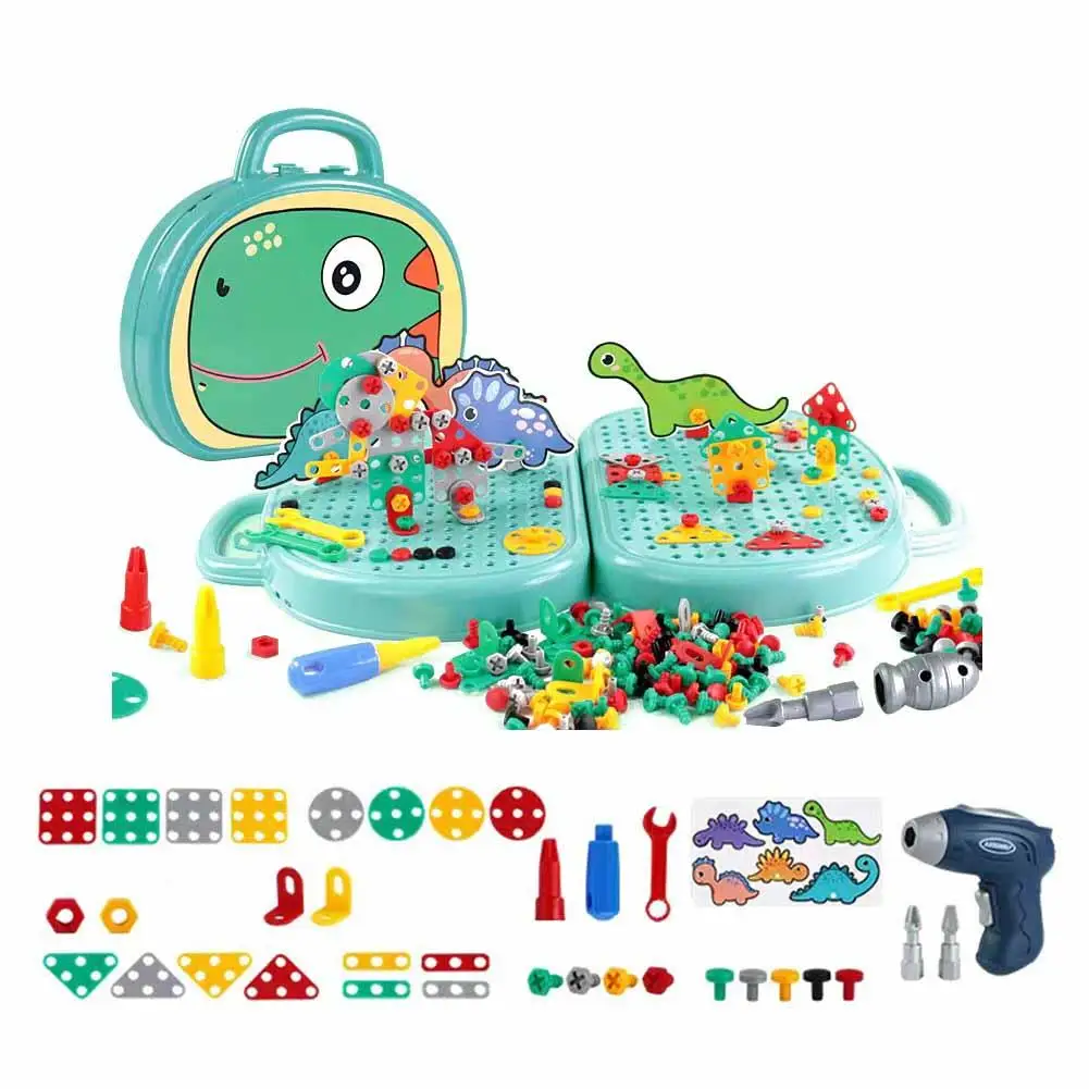 Children Electric Drill Toolbox Driller Games Tool Toy For Boys 4 6 Years Old Montessori Screw Puzzle Kid Pretend Play Toys G6R1