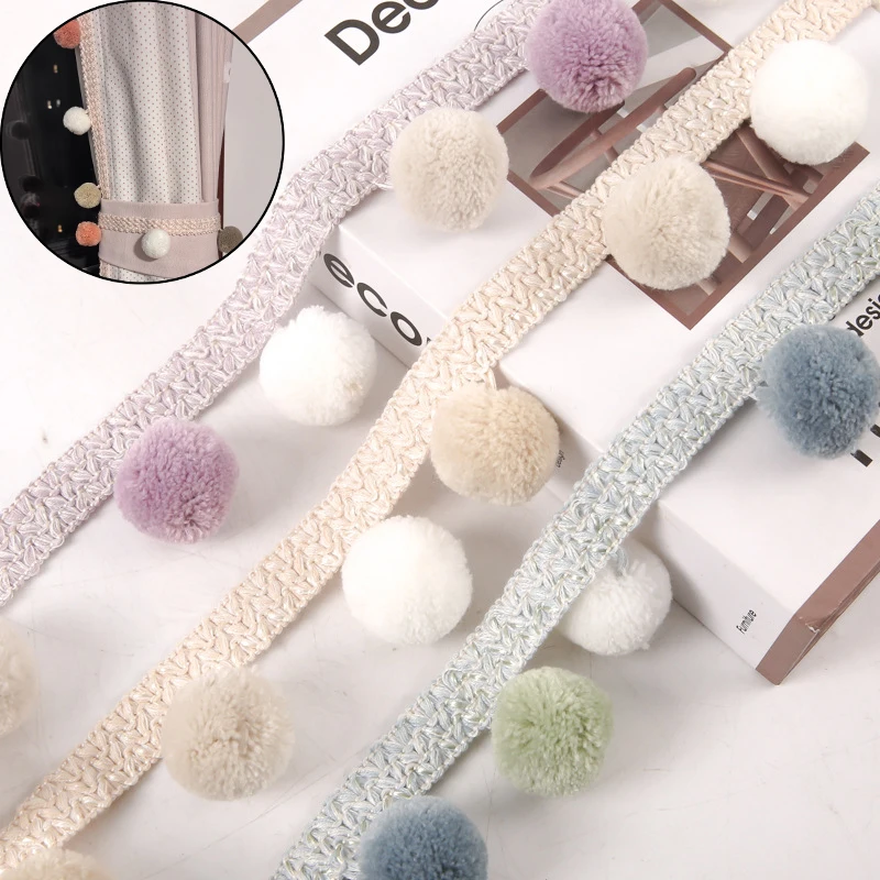 5/25 Meters 3cm Pom Pom Ribbon Fringe Trim For Sewing Curtain Home Decor Garment Accessories Clothes Decoration Handmade Craft