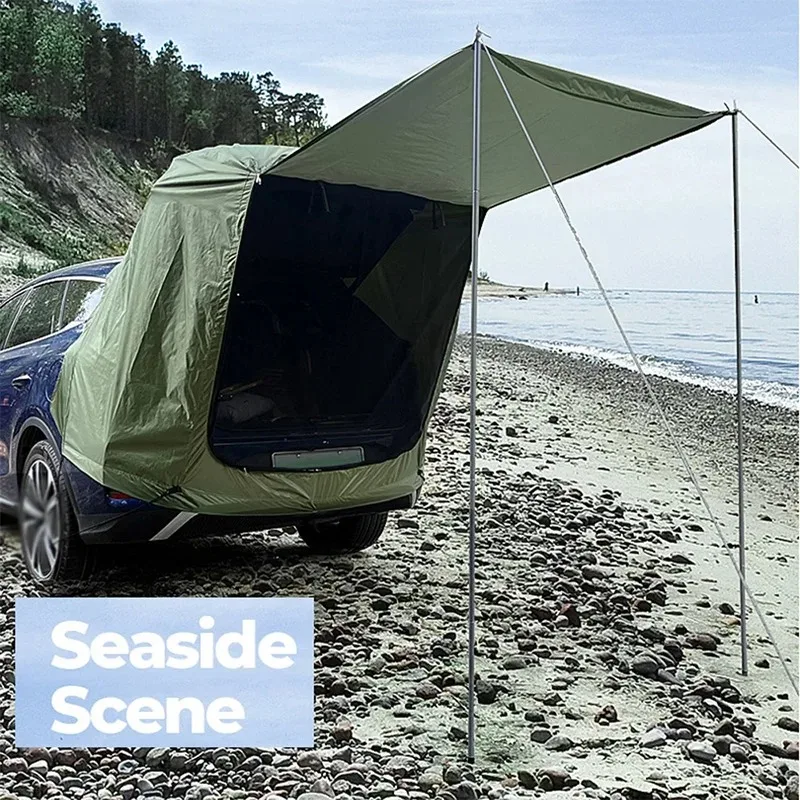 Outdoor Car Rear Tent Camping Picnic Car Rear Tent with Canopy Car Rear Extension Tent Sunshine-Proof Rain-Proof Car Rear Tent