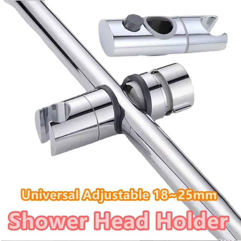 Universal Shower Head Holder Adjustable 18~25mm ABS Chrome Shower Rail Holder Bathroom Accessories Shower Mounting Brackets Univ