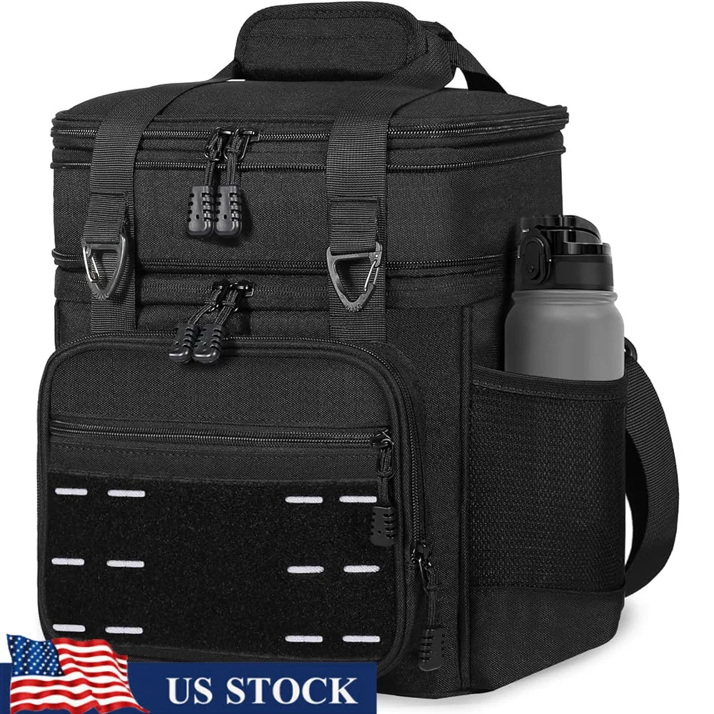 

Tactical Lunch Box Cooler Bag Insulated Heavy Duty Large Dual Compartment Waterproof Outdoor Men Work Trips