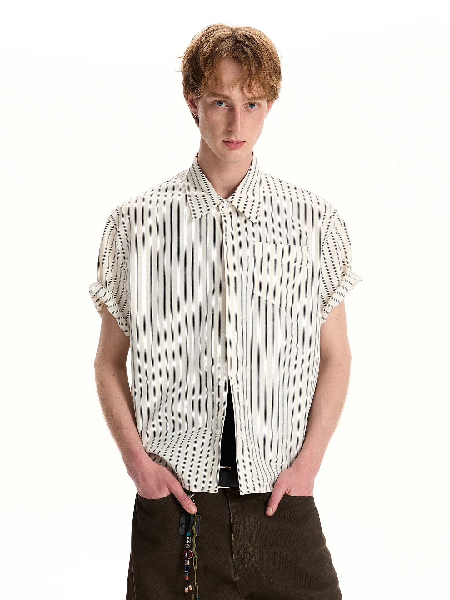 

Футболка PUEE в стиле ретро с полосками, свободного кроя, универсальная, из хлопка, для молодежи, для прогулок, для кампуса, повседневная одежда