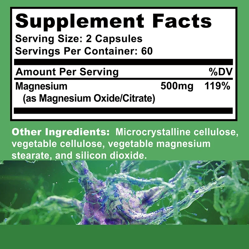 Magnesium Complex - Brain & Heart Health, Mood, Energy & Muscle Relaxation, Non-GMO