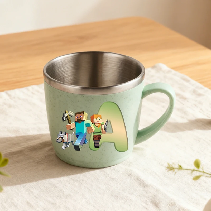 بكسل لعبة تحت عنوان كوب ماء صبي فتاة Minecrafted الفولاذ المقاوم للصدأ فرشاة الأسنان أكواب الكرتون المنزل القهوة شرب زجاجة كوب ماء الحليب #1