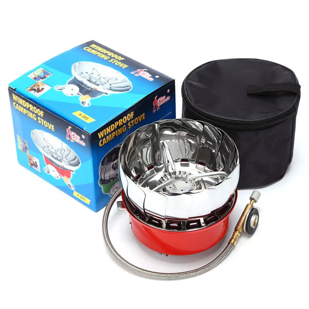 

Portable Gas Stove Furnace End Lightweight Mini Stove Head Foldable for Camping Hiking Picnic Durable Steel High Thermal