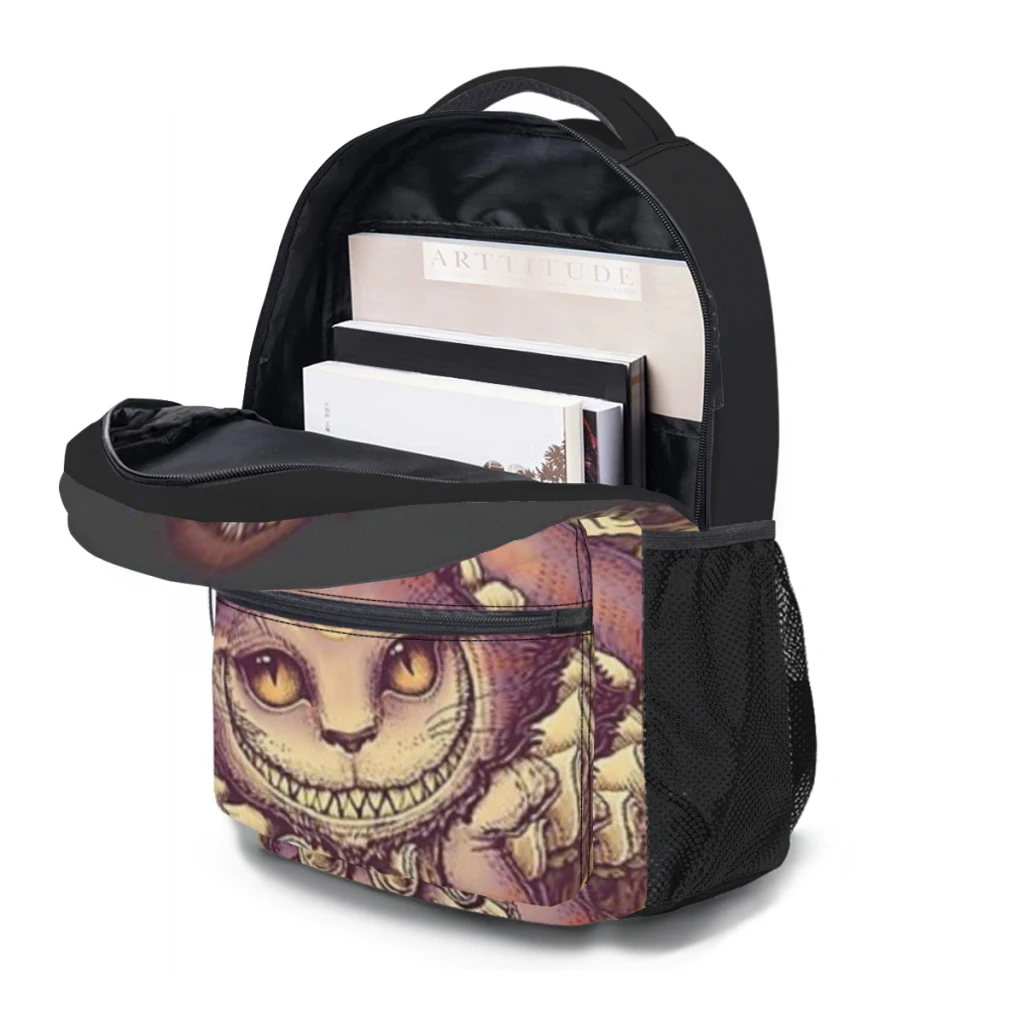 New Fashionable  CHESHIRE CAT Backpack Bag Large Capacity Trendy Book Bag Multi-pockets Adjustable 17inch