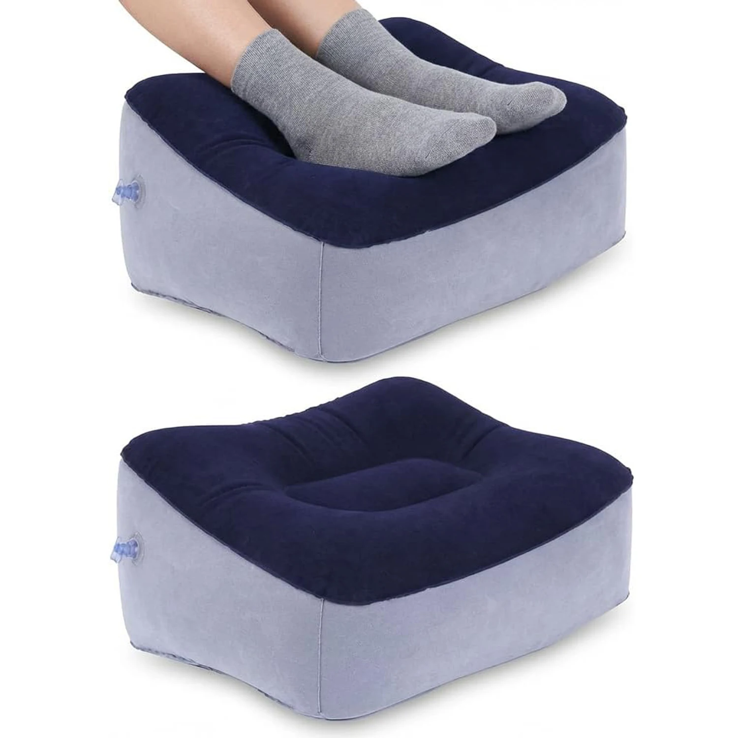 Inflatable Foot Rest for Airplane, Portable Travel Foot Rest Pillow, Foot Stool & Leg Support Cushion for Economy Class