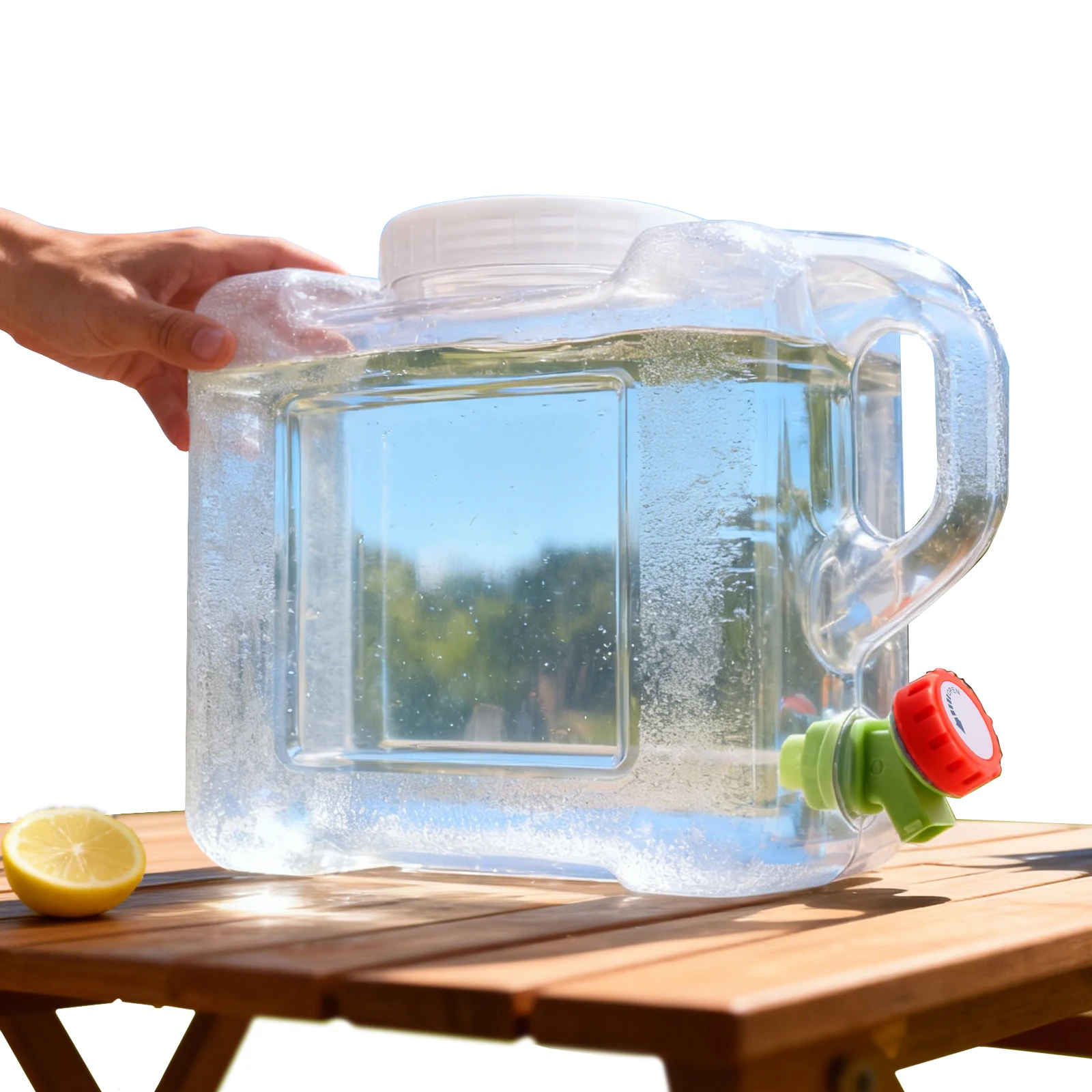 5L Portable Water Jug Lightweight Camping Water Dispenser with Faucet with Handle for Camping Vehicle Car