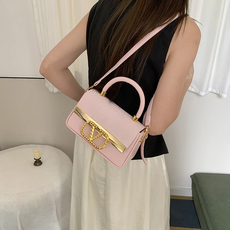 

Trendy Ladies Top Handle Bag Quilted Fabric Handbag Compact Crossbody Bag for Business