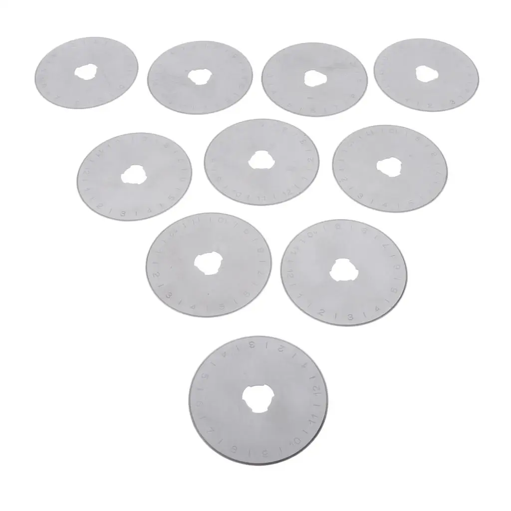 10x 45mm Circular Rotary Replacement for Leather /Cloth/Paper