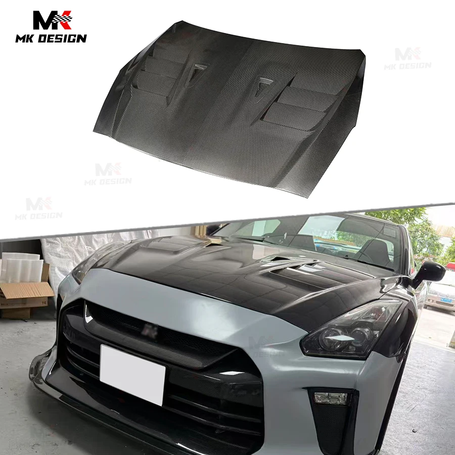 

Carbon Fiber Top Style Front Hood For Nissan GTR35 GTR R35 2008+ Front Engine Bonnet Hood Cover Body Kit