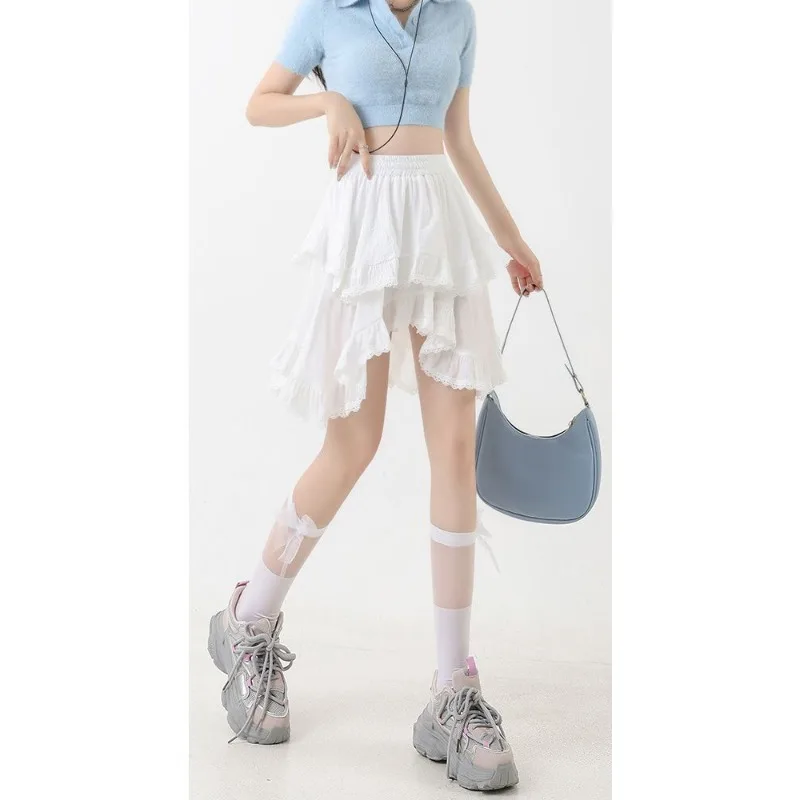 

Lace Women's New Summer Irregular High-waisted Skirt