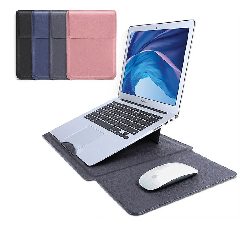 Multifunctional Laptop Bag 12/14/16inch MacBook Inner Bags PU Waterproof Dirt-resistant Computer Bag Magnetic Suction Brackets