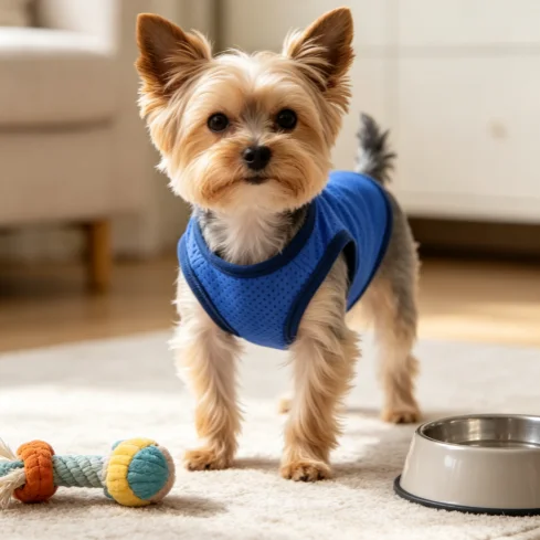 Summer Cooling Pet Dog Vest Breathable Sweat Absorbing Air Vent Design Quick Release Clothes For Hot Weather Pet Use