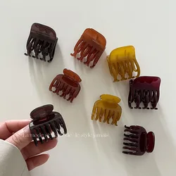 Coffee color lazy half-claw medium-sized clip acetic acid niche sweet princess half-grab hairpin clip hair accessories female