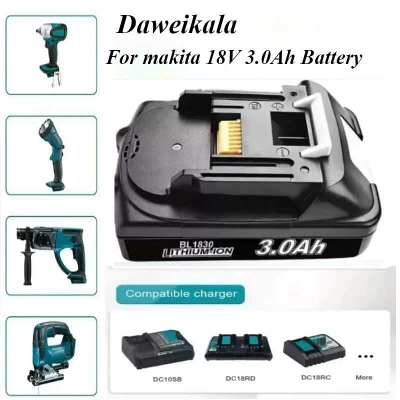 

substitutes For Makita18V Lithium-Ion Battery Pack 3.0Ah High Capacity - Compatible with BL1830/BL1815/BL1860/BL1840 Power Tools