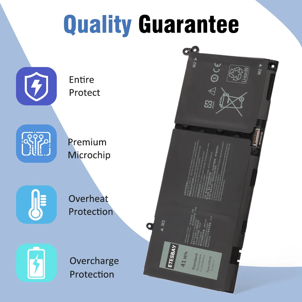 ETESBAY G91J0 Laptop Battery For Dell Inspiron 3515 5310 5418 5515 Latitude 3320 3520 3420 Vostro 3510 3511 5510 XDY9K 11.25V