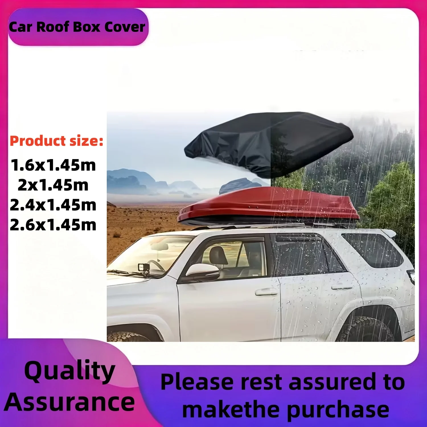 Four Sizes 210D Black Coated Car Top Luggage Rack Cover，Car Roof Cover, Travel Car Roof Box Cover