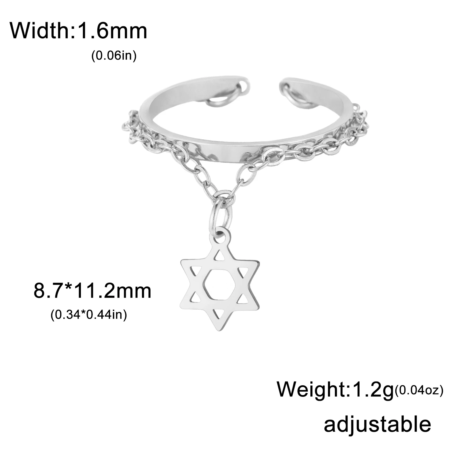 Couple's Open Ring with Heart Zircon Charm