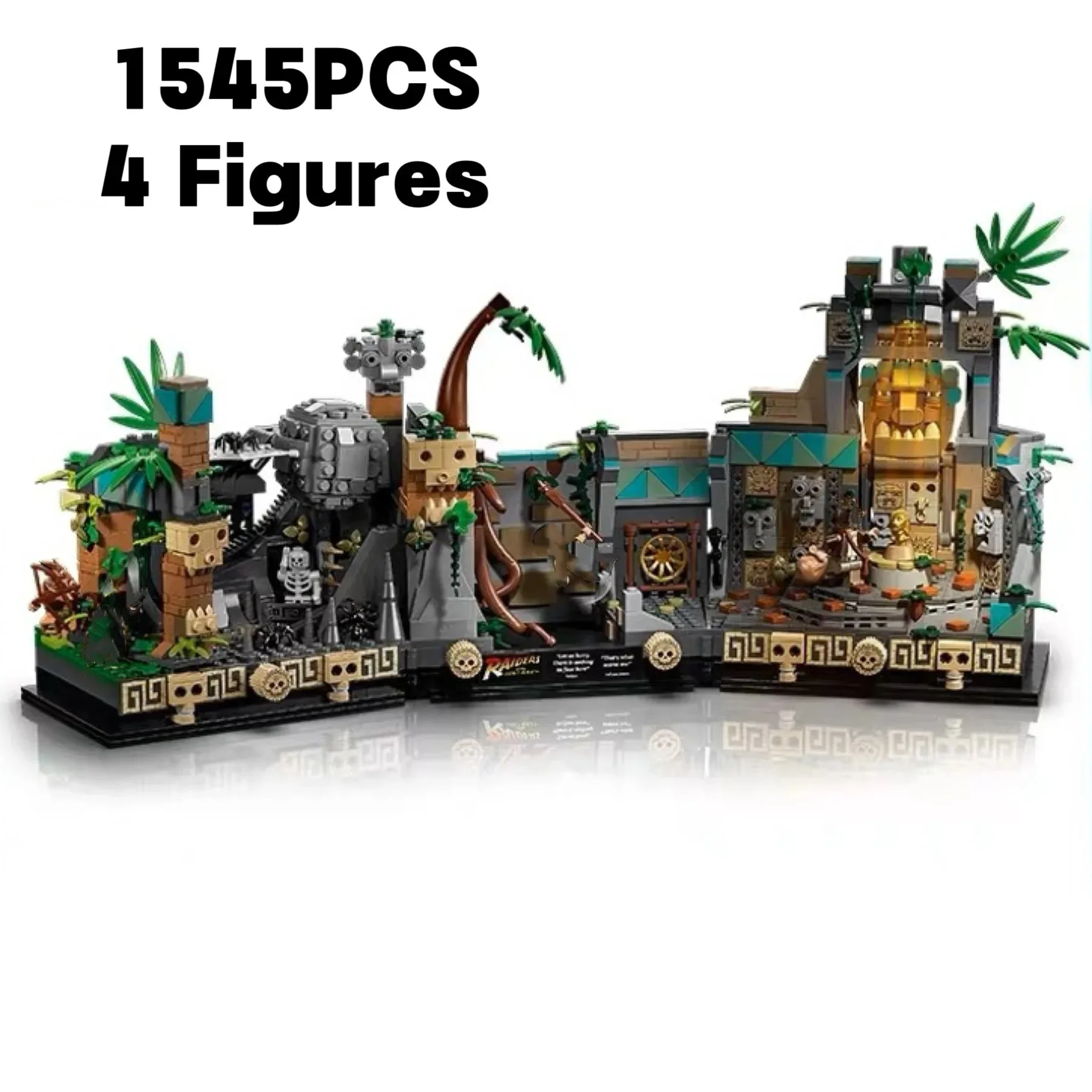 1545pcs MOC Temple of The Golden Idol 77015 Building Kit Indiana Jones Raiders of The Lost Ark Movie Scene Blocks Bricks Toys