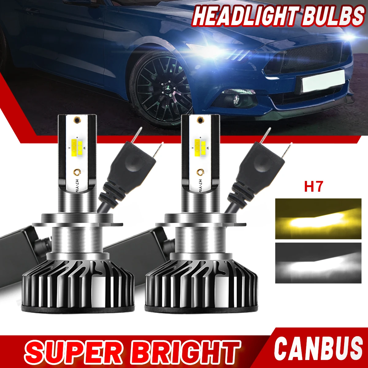 UNISHINE Car LED Headlight Bulbs H4 H7 Led 9005 30000LM 6500K 3500K LED Fog Light Car Accessories For Auto 12V 24V