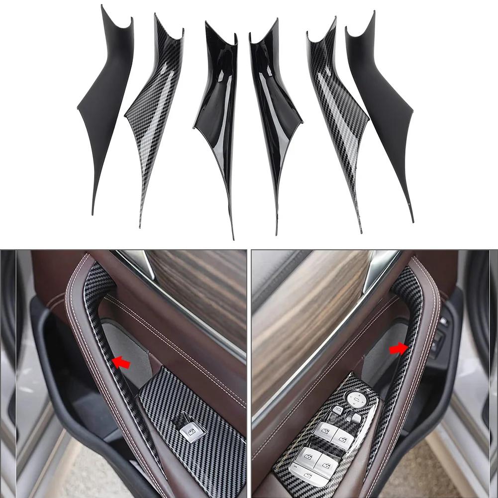 2pcs Interior Inner Door Pull Handle Cover For BMW 5 Series G30 G31 F90 2017-2023