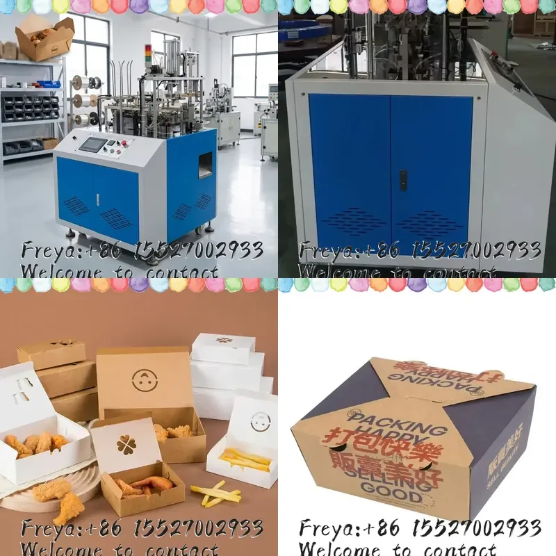 Industrial Kraft Paper Box Forming Machine Stable Operation Disposable Food Container Equipment for Fast Food Factory