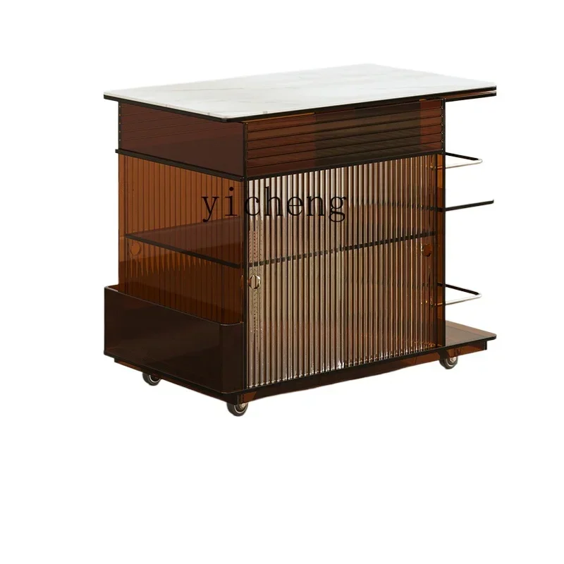 ZTQH movable lifting coffee table acrylic furniture tea cabinet side table medieval sofa side cabinet