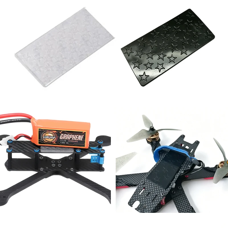 2PCS Super Sticky Battery Silicone Anti-Slip Pad Protection Adhesive Mat Supports Cutting Cleaning for FPV Drone/RC Model Car