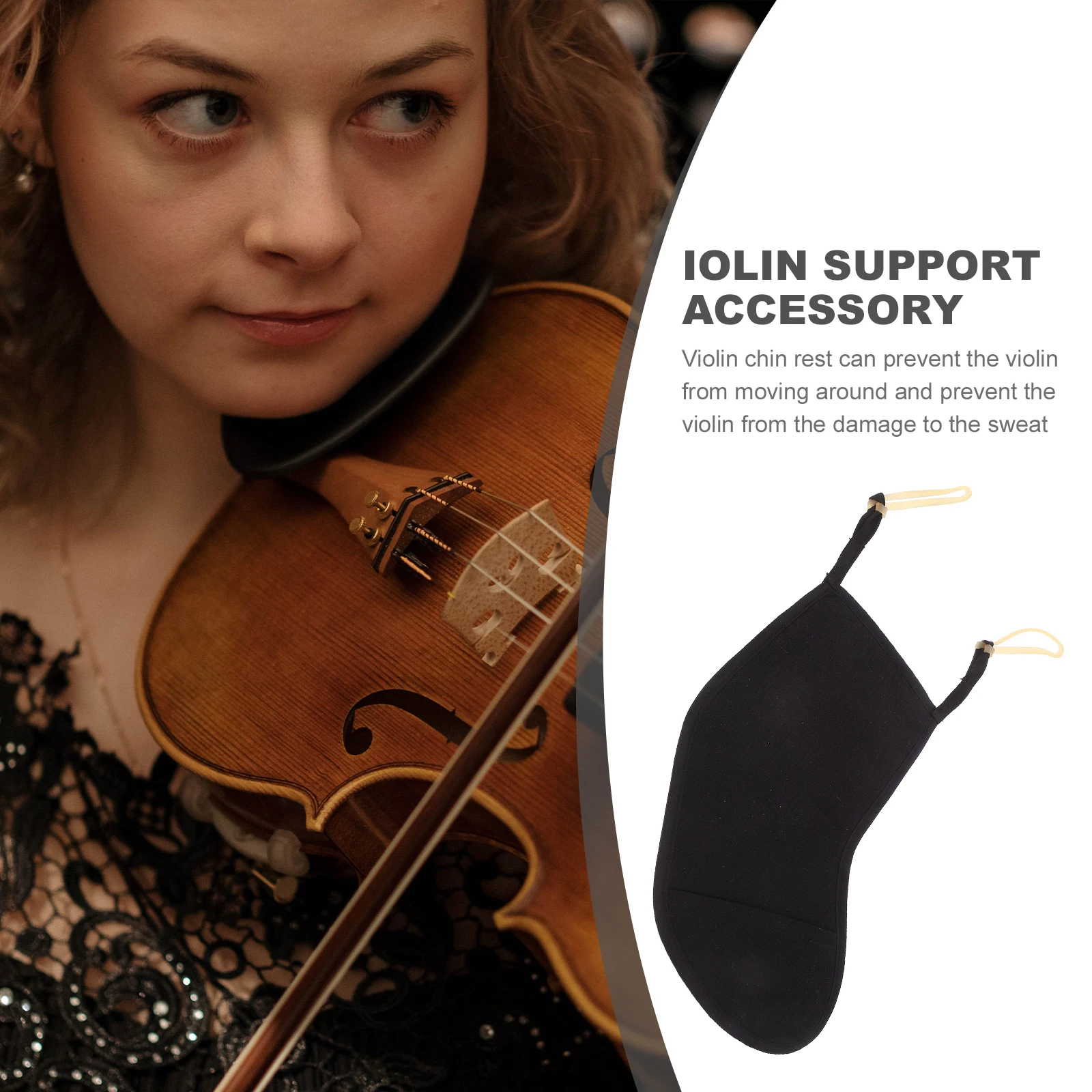

Violin Shoulder Pads Parts with Chin Rest Kids Chinrest Accessories Semicircle Major