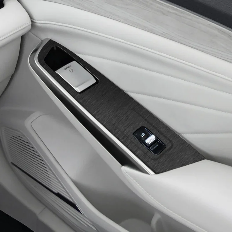 سيارة الكربون الأسود الداخلية ملصق لجيلي Preface 2022-الحاضر LHD رفع نافذة لوحة ملصق مائي والعتاد الباب الداخلي طبقة رقيقة واقية #4