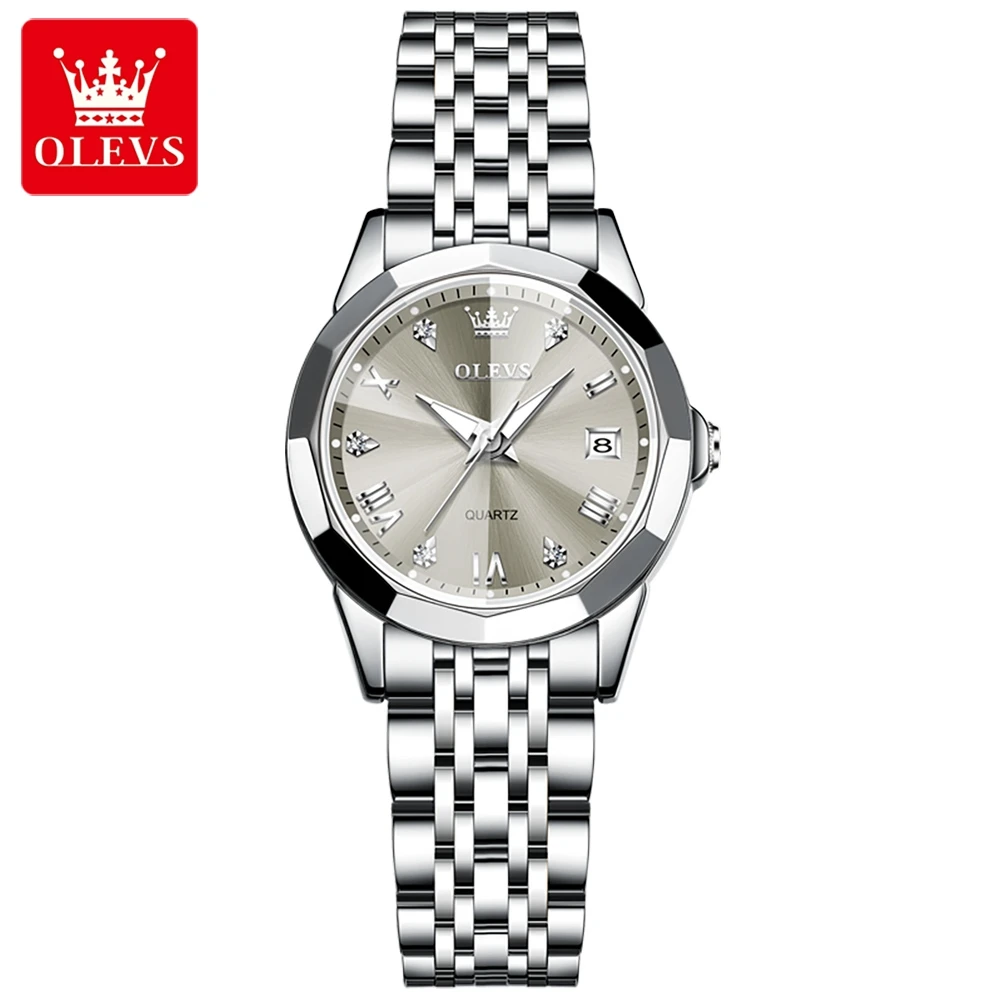 OLEVS 9931 Women's Watches Luxury Brand Original Quartz Watch for Ladies Waterproof Stainless Steel Luminous Date Fashion Watch