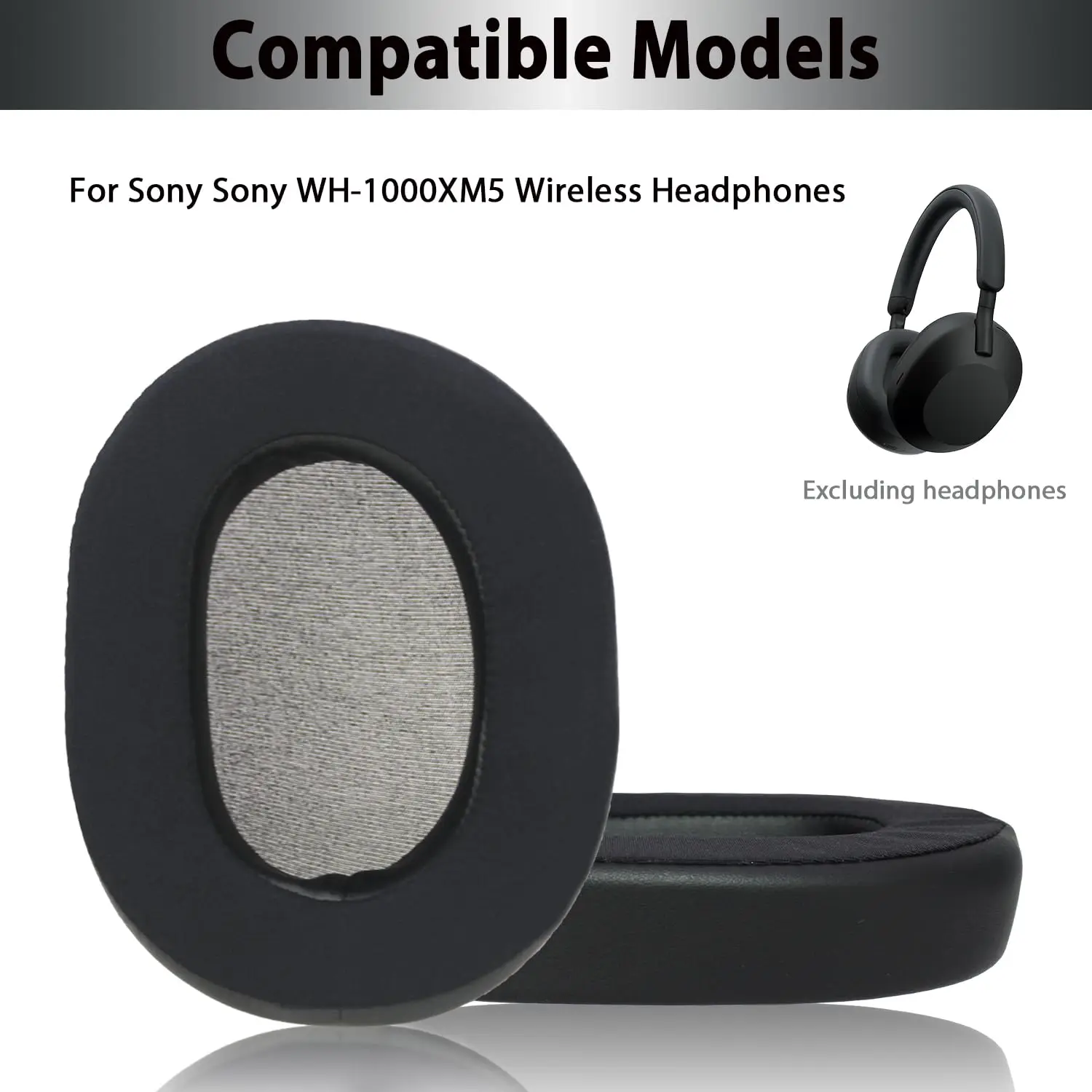 Replacement Earpads for Sony WH-1000XM5 (WH1000XM5) Noise Canceling Headphones, Ear Pads Cushions with Soft Cooling Gel