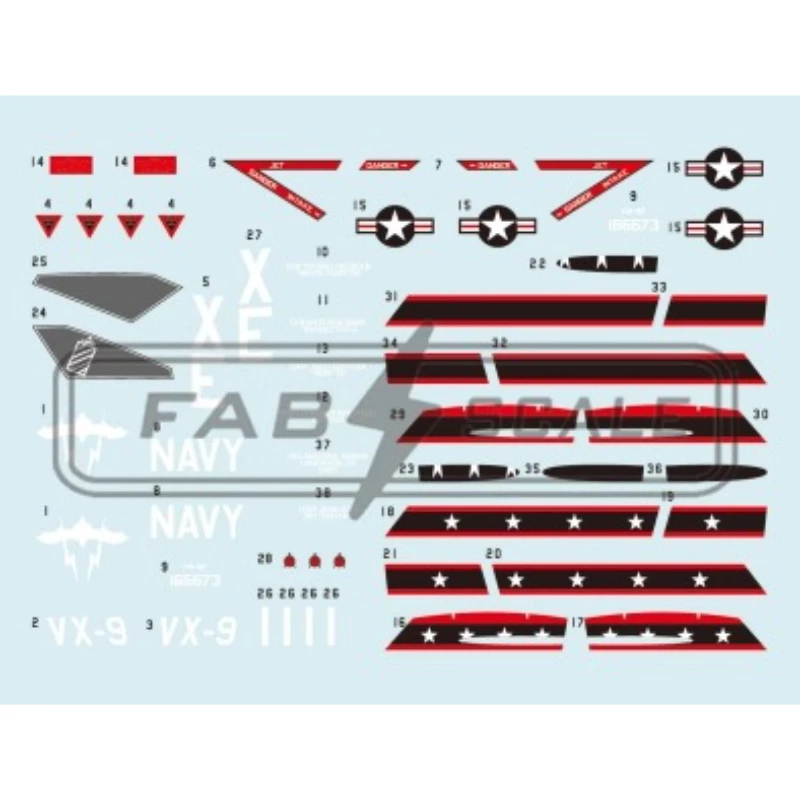 FabScale 1/48 1/72 F/A-18F VX-9 Vandy 1 NAWS China Lake CA 2025 ملصق مرن مقطوع بالقالب لمجموعة أكاديمية Hasegawa Hobby DIY #4