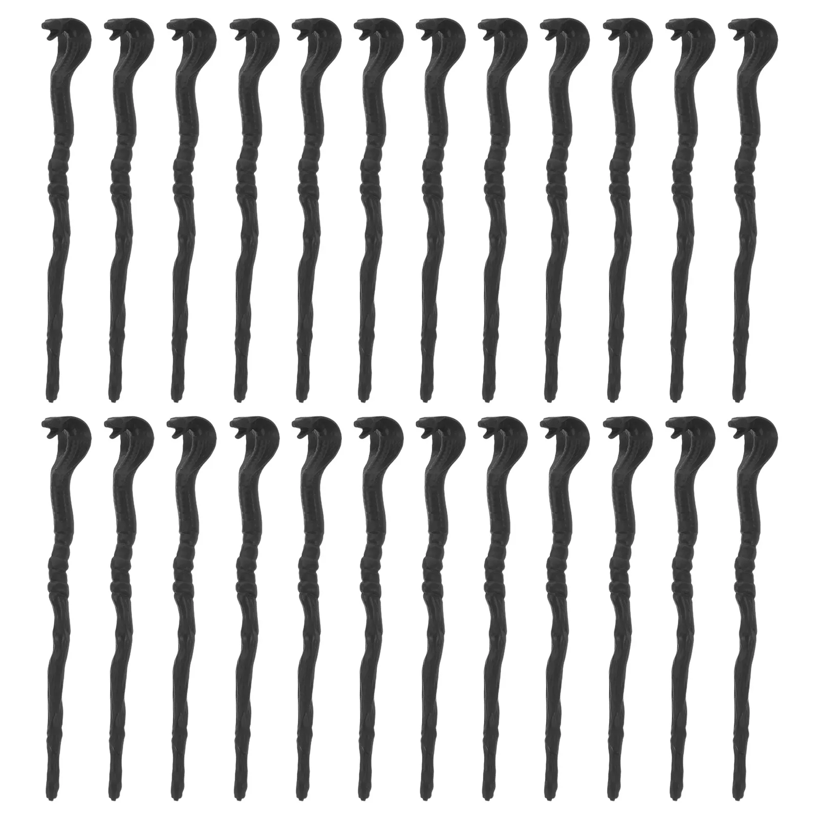 

48pcs Snake Cane Staff Miniature Egyptian Snake Head Walking Sticks Wizard Costume Accessories For Halloween Party Doll Decor