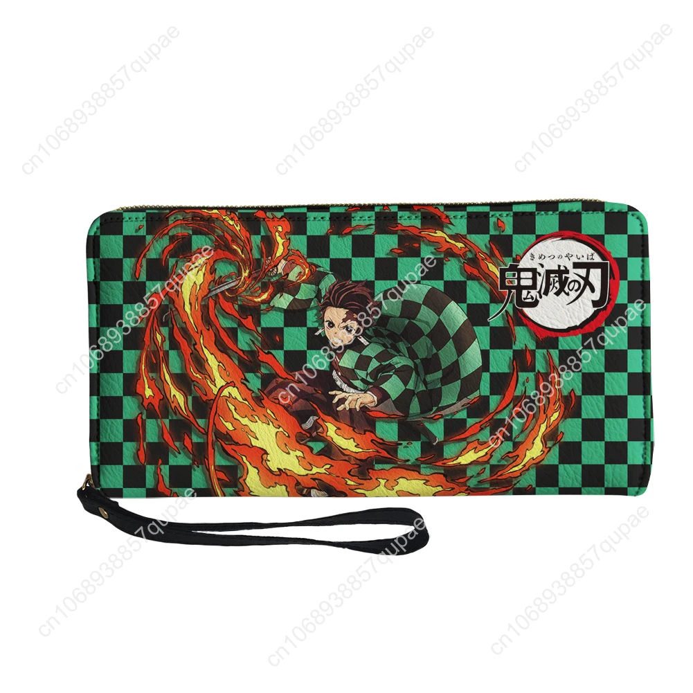 

Anime Demon Slayer Custom Wallet Purse Tanjirou Nezuko Mens Womens Zipper Long Wallets Double Print Portable Wallet Gift Bag